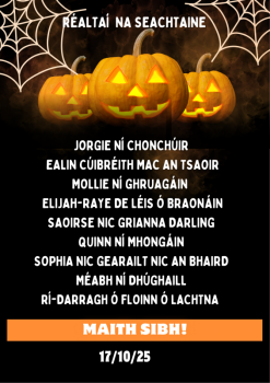 ⭐Réaltaí na Seachtaine 17ú Deireadh Fómhair 2025⭐
